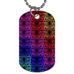 Rainbow Grid Form Abstract Dog Tag (one Side) by Simbadda