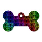 Rainbow Grid Form Abstract Dog Tag Bone (Two Sides) Front