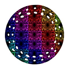 Rainbow Grid Form Abstract Round Filigree Ornament (two Sides) by Simbadda