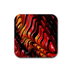 Fractal Mathematics Abstract Rubber Coaster (square)  by Simbadda