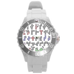 Hexominos Round Plastic Sport Watch (l) by Simbadda