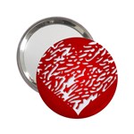 Heart Design Love Red 2.25  Handbag Mirrors Front