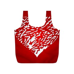 Heart Design Love Red Full Print Recycle Bags (s)  by Simbadda