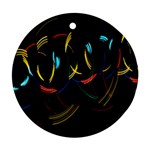 Yellow Blue Red Arcs Light Ornament (Round) Front