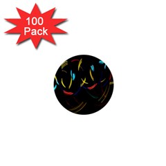 Yellow Blue Red Arcs Light 1  Mini Buttons (100 Pack)  by Alisyart