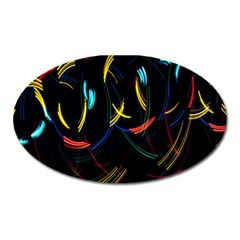 Yellow Blue Red Arcs Light Oval Magnet