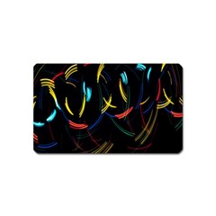 Yellow Blue Red Arcs Light Magnet (name Card) by Alisyart