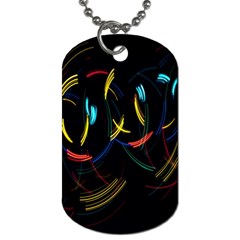 Yellow Blue Red Arcs Light Dog Tag (one Side) by Alisyart