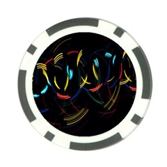 Yellow Blue Red Arcs Light Poker Chip Card Guard