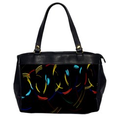 Yellow Blue Red Arcs Light Office Handbags by Alisyart