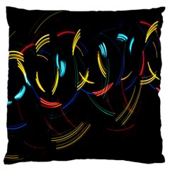 Yellow Blue Red Arcs Light Large Cushion Case (one Side)