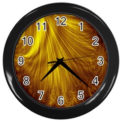 Flower Gold Hair Wall Clocks (black) by Alisyart