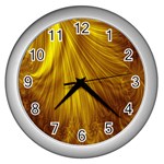 Flower Gold Hair Wall Clocks (Silver)  Front