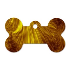 Flower Gold Hair Dog Tag Bone (one Side)