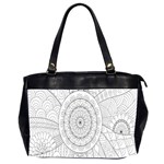 Flower Rose Flowering Sunflower Black Office Handbags (2 Sides)  Front