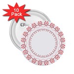 Floral Frame Pink Red Star Leaf Flower 2.25  Buttons (10 pack)  Front