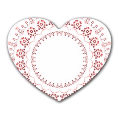 Floral Frame Pink Red Star Leaf Flower Heart Mousepads by Alisyart