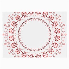 Floral Frame Pink Red Star Leaf Flower Large Glasses Cloth (2-side) by Alisyart