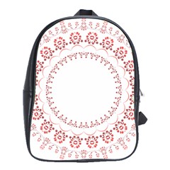 Floral Frame Pink Red Star Leaf Flower School Bags(large) 