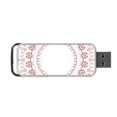 Floral Frame Pink Red Star Leaf Flower Portable Usb Flash (two Sides)