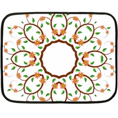 Frame Floral Tree Flower Leaf Star Circle Fleece Blanket (mini)