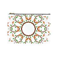 Frame Floral Tree Flower Leaf Star Circle Cosmetic Bag (large) 