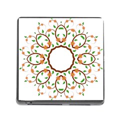 Frame Floral Tree Flower Leaf Star Circle Memory Card Reader (square) by Alisyart