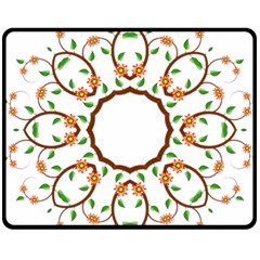 Frame Floral Tree Flower Leaf Star Circle Fleece Blanket (medium) 