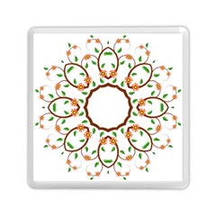 Frame Floral Tree Flower Leaf Star Circle Memory Card Reader (square)  by Alisyart