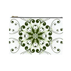 Frame Flourish Flower Green Star Cosmetic Bag (large)  by Alisyart