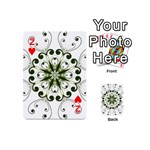 Frame Flourish Flower Green Star Playing Cards 54 (Mini)  Front - Heart2