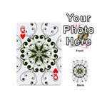 Frame Flourish Flower Green Star Playing Cards 54 (Mini)  Front - HeartQ