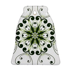 Frame Flourish Flower Green Star Ornament (bell)