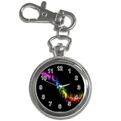 Illustrations Black Colorful Line Purple Yellow Pink Key Chain Watches