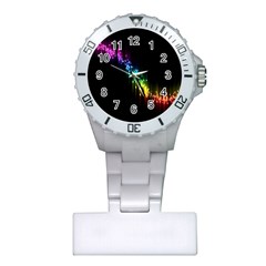 Illustrations Black Colorful Line Purple Yellow Pink Plastic Nurses Watch by Alisyart