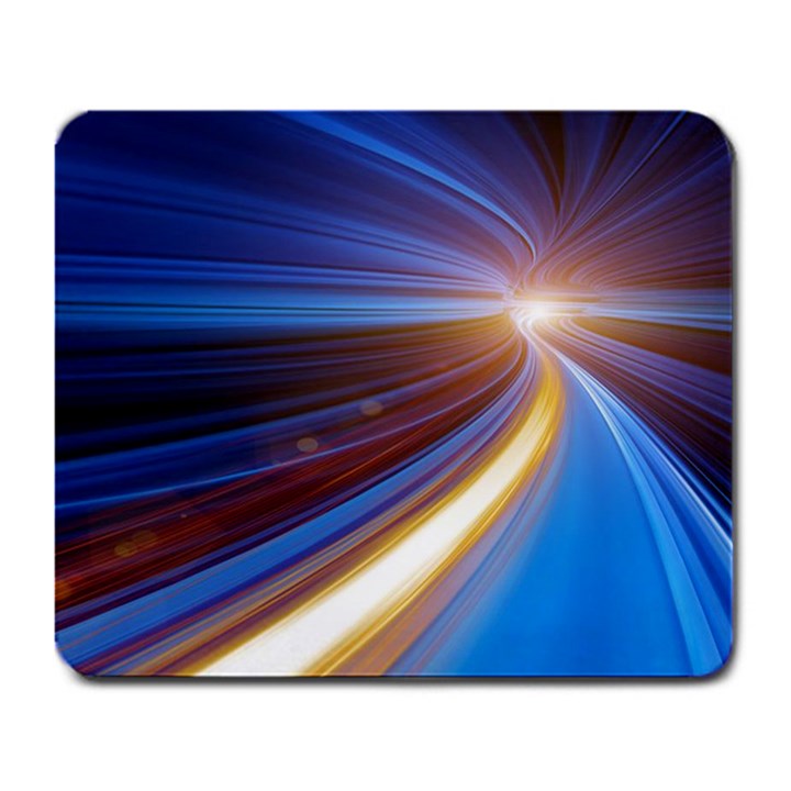 Glow Motion Lines Light Blue Gold Large Mousepads