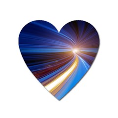 Glow Motion Lines Light Blue Gold Heart Magnet by Alisyart