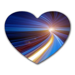 Glow Motion Lines Light Blue Gold Heart Mousepads