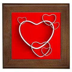 Heart Love Valentines Day Red Framed Tiles