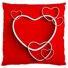 Heart Love Valentines Day Red Large Cushion Case (one Side)