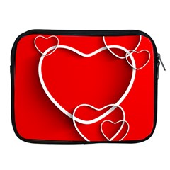 Heart Love Valentines Day Red Apple Ipad 2/3/4 Zipper Cases