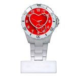 Heart Love Valentines Day Red Plastic Nurses Watch Front