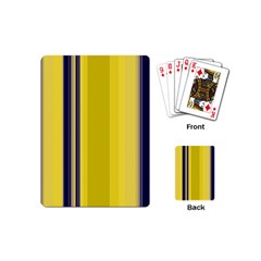 Yellow Blue Background Stripes Playing Cards (mini)  by Simbadda