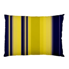 Yellow Blue Background Stripes Pillow Case (two Sides) by Simbadda