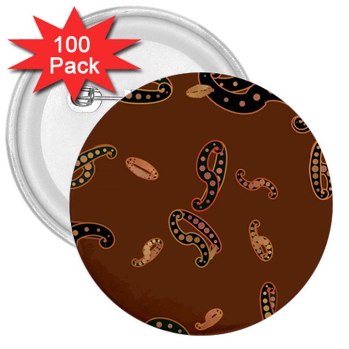 Brown Forms 3  Buttons (100 pack) 