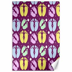 Baby Feet Patterned Backing Paper Pattern Canvas 12  X 18  