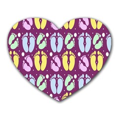 Baby Feet Patterned Backing Paper Pattern Heart Mousepads by Simbadda