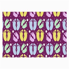 Baby Feet Patterned Backing Paper Pattern Large Glasses Cloth (2-side) by Simbadda