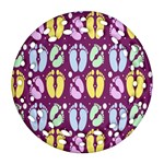 Baby Feet Patterned Backing Paper Pattern Round Filigree Ornament (Two Sides) Front