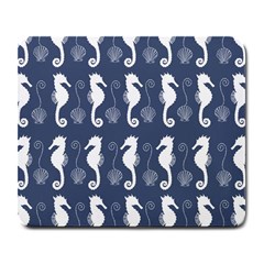 Seahorse And Shell Pattern Large Mousepads by Simbadda